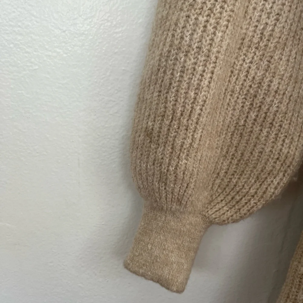TOPSHOP Stone SWEATER KNIT Belted
BLOUSON SLEEVE Chunky CARDIGAN - Picture 5 of 8
